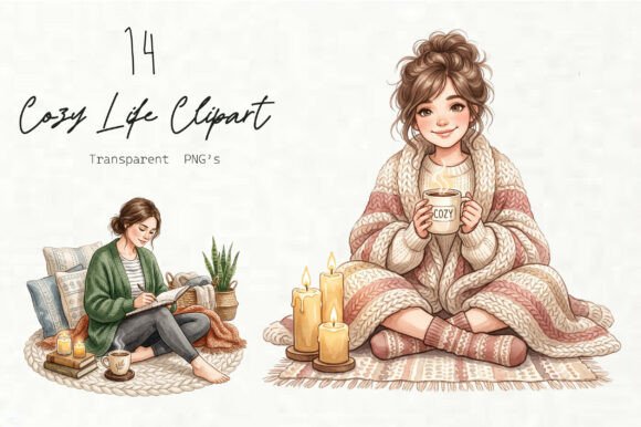 Cozy Life Clipart Bundle: Your Go-To for Warm, Inviting Designs