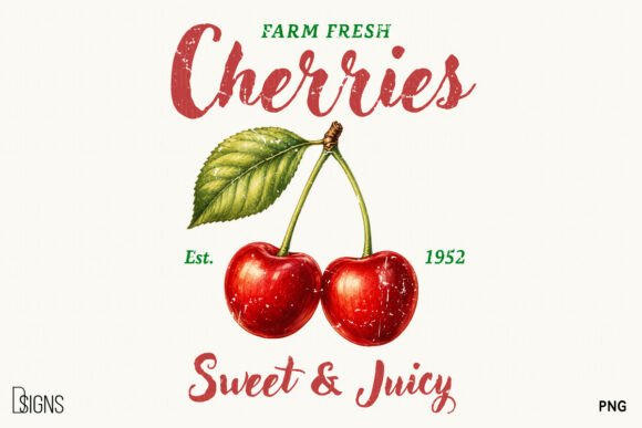 Timeless Appeal: The Vintage Cherry Retro Summer Fruit PNG