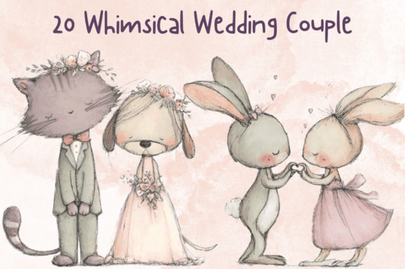 Wedding Couple Animals Clipart Set: Adding Whimsy to Your Designs